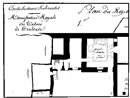 La Daurade : plan de la manufacture des tabacs, 1826  (20689 octets)