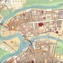 Plan de l'Atlas historique avec repérage en rouge des vestiges centré (...)